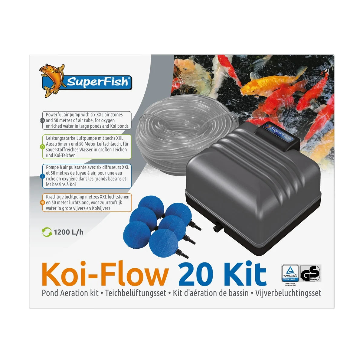 Set di aerazione professionale Koi Flow 20 - SuperFish