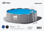 Round solar cover - 500 cm (cover size 494) - Black/Blue - W'eau
