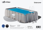 Rectangular solar cover - 732 x 366 cm (cover size 716 x 346) - Black/Blue - W'eau