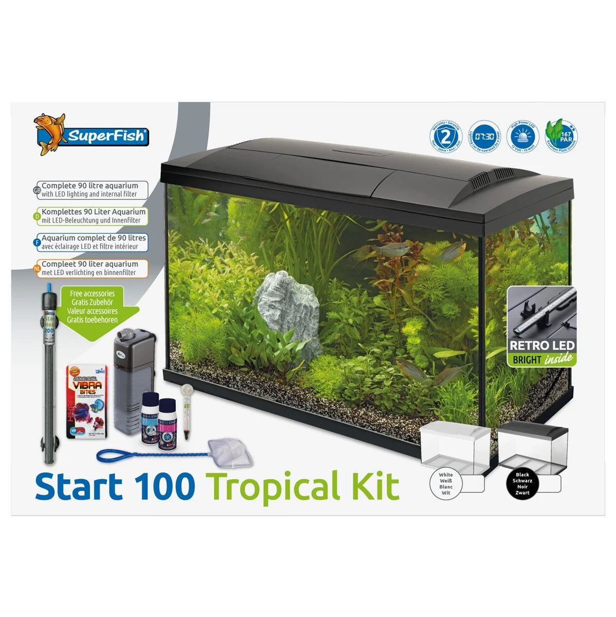 Kit de inicio para acuario tropical de 100 L blanco - SuperFish