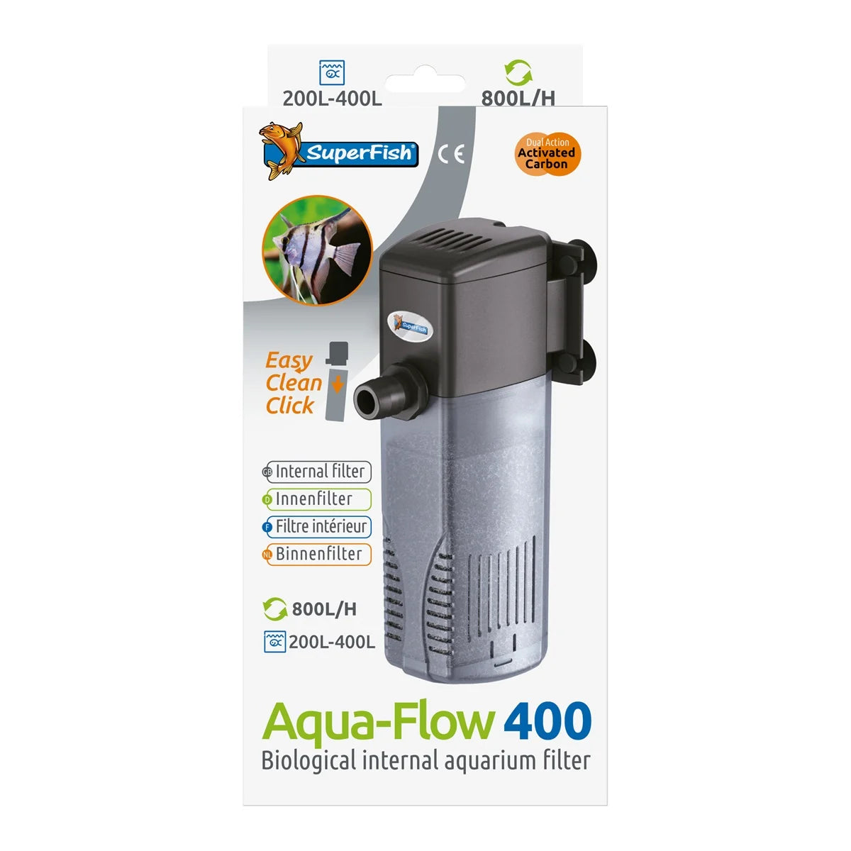 Aqua-Flow Innenfilter sorgen für sauberes Wasser in kleinen und mittelgroßen Aquarien. Sie sind einfach zu installieren, verfügen über einen einstellbaren Wasserdurchfluss und eine austauschbare Filterkassette.