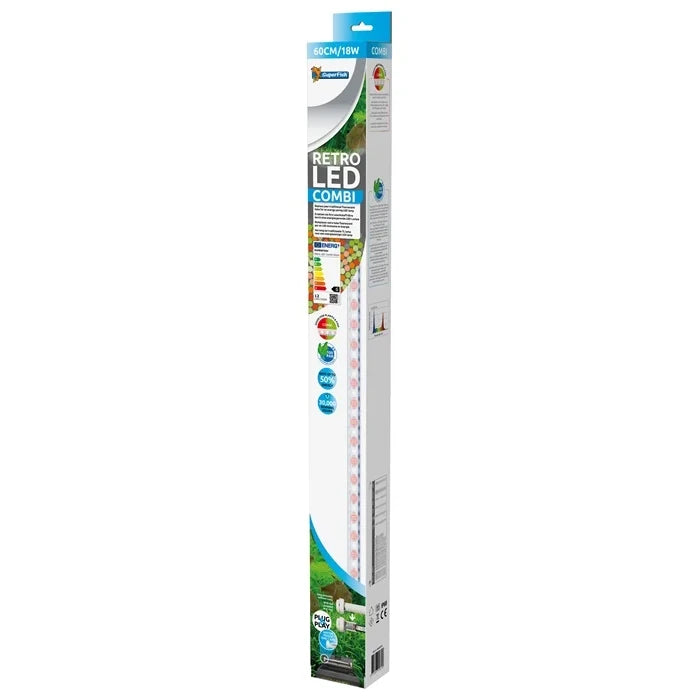 Éclairage aquarium combiné LED rétro T8 JT5 60CM/18W - Superfish