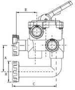 Meerwegklep side mount 1½" (compitabel met Pentair)