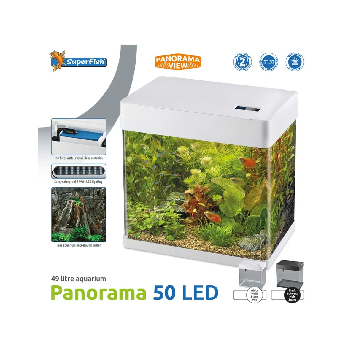 Acuario Panorama 50 blanco - Superfish