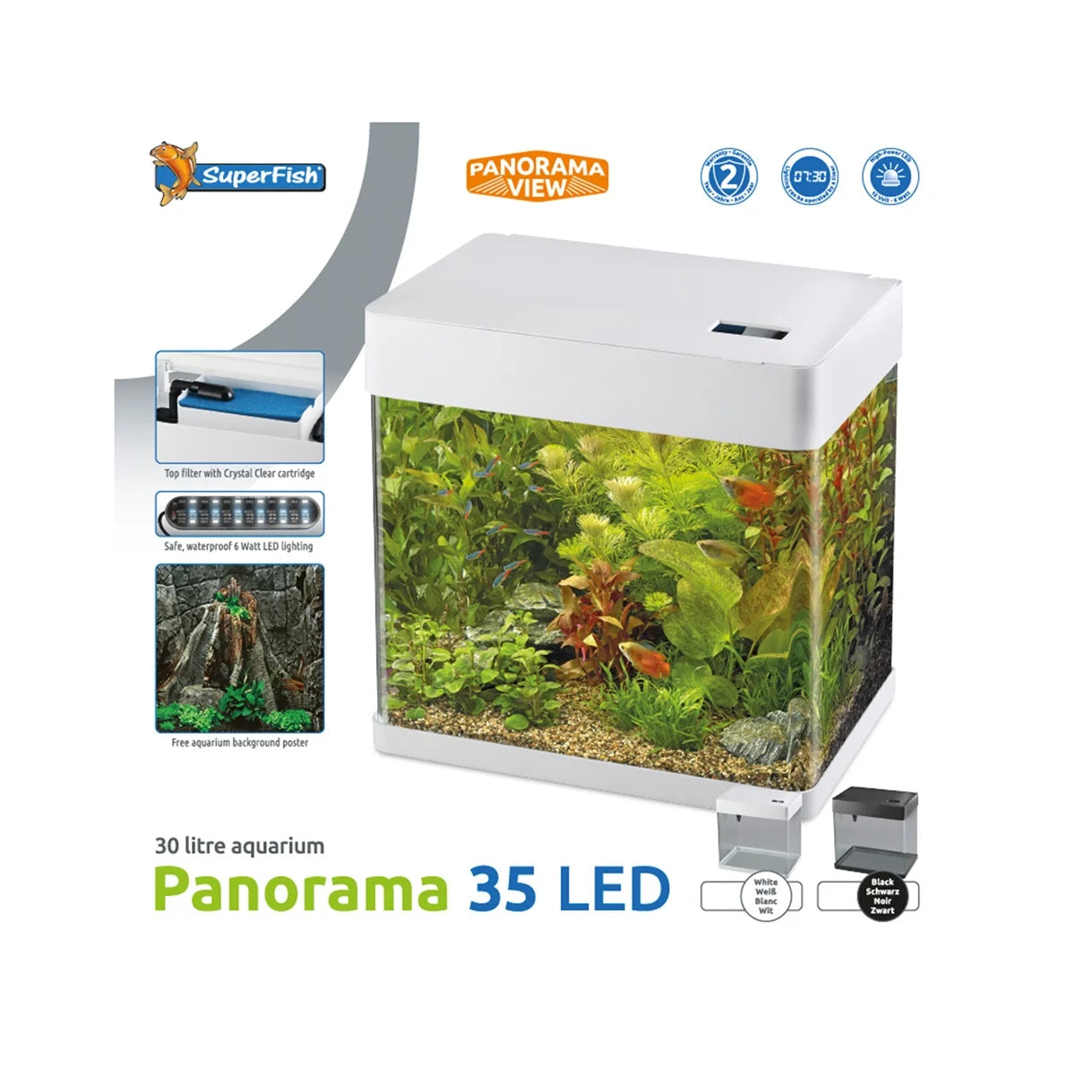 Panorama aquarium white 35 Superfish