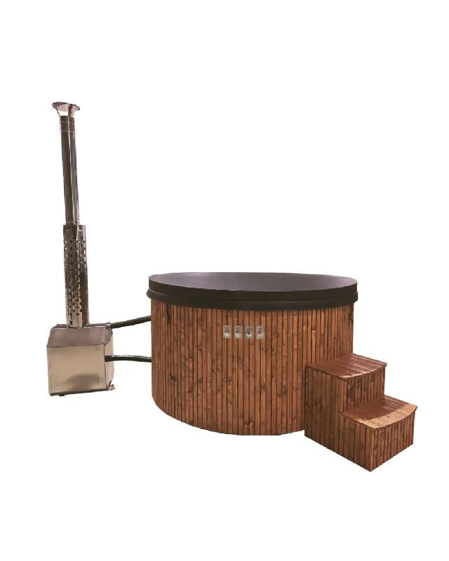 Round hot tub 225cm - 6-8 seater - internal wood stove - Sofuro