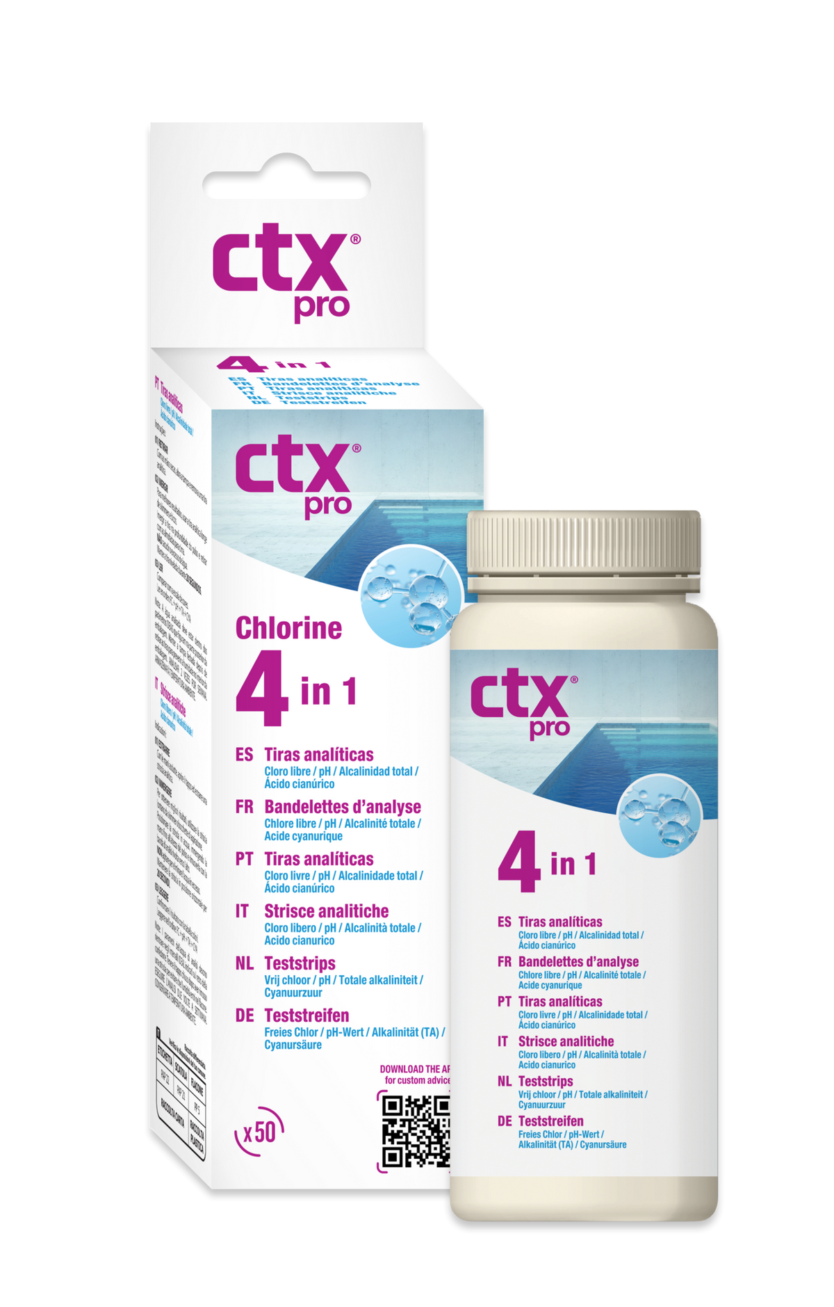 Bandelettes de test de chlore 4-en-1 - CTX