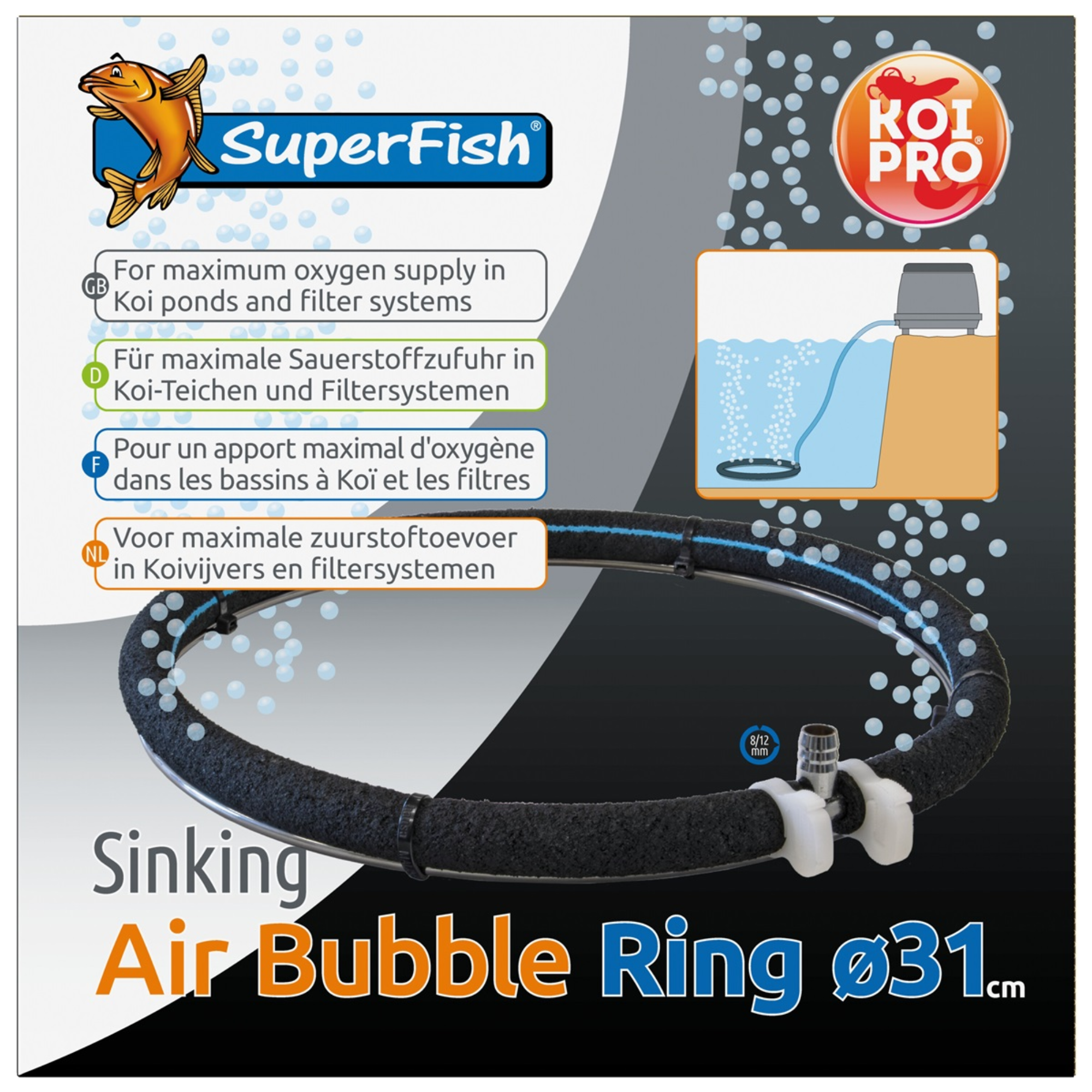 Anneau bulle d’air coulant Koi Pro 31 cm - Superfish