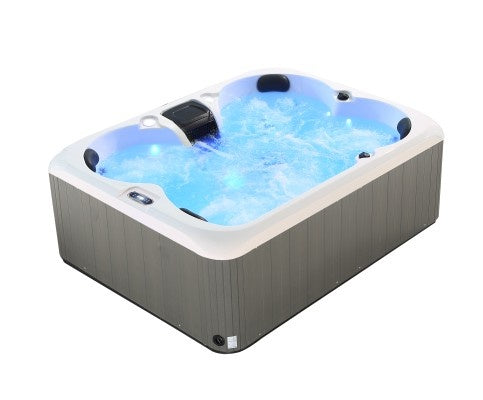 Como Spa – Kompaktes 4-Personen-Whirlpool | Komplettset (Abdeckung + Treppe + Filter)