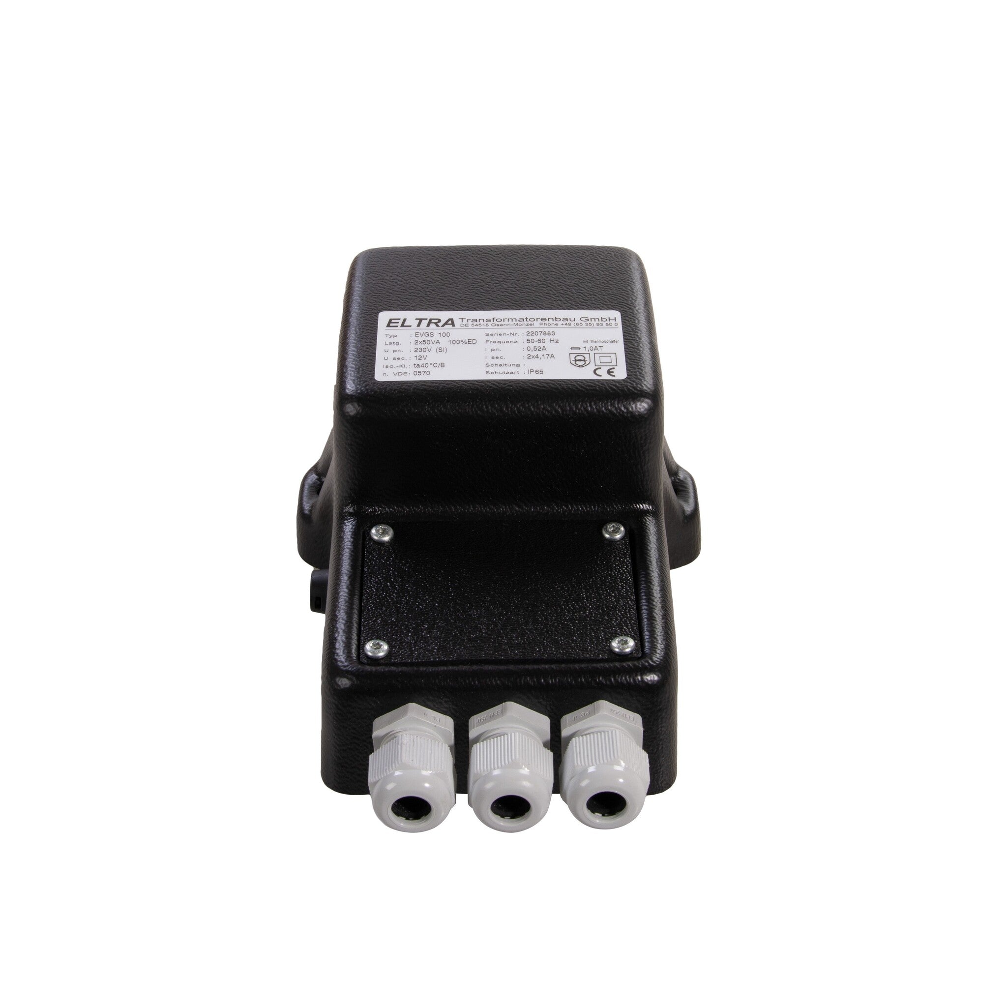 Transformer EVGS 100VA 230V-12V 2 outputs - Eltra