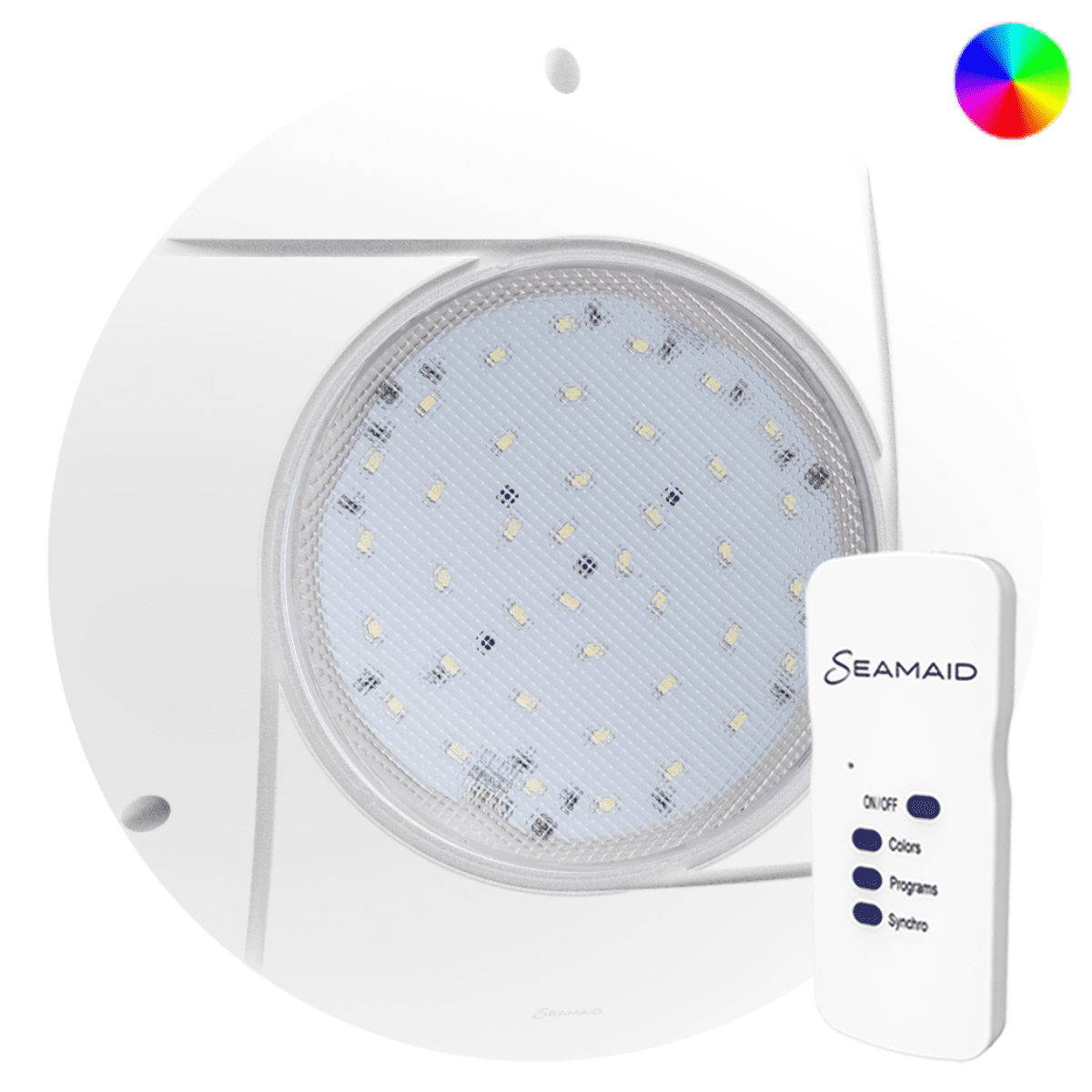 Lámpara LED Ecoproof para piscina RGB modelo plano – Seamaid