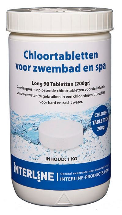 Pastillas de cloro 1kg (pastillas de 200g) - Interline