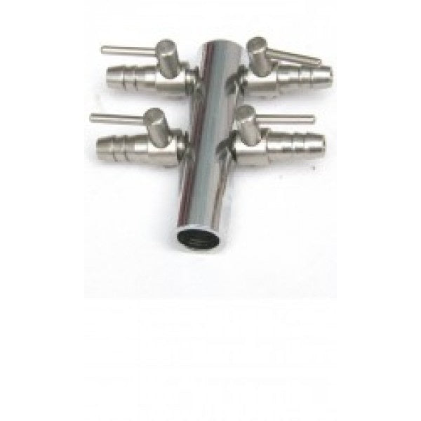 Rubinetto a croce 9 mm a 4 vie con valvola - AquaForte