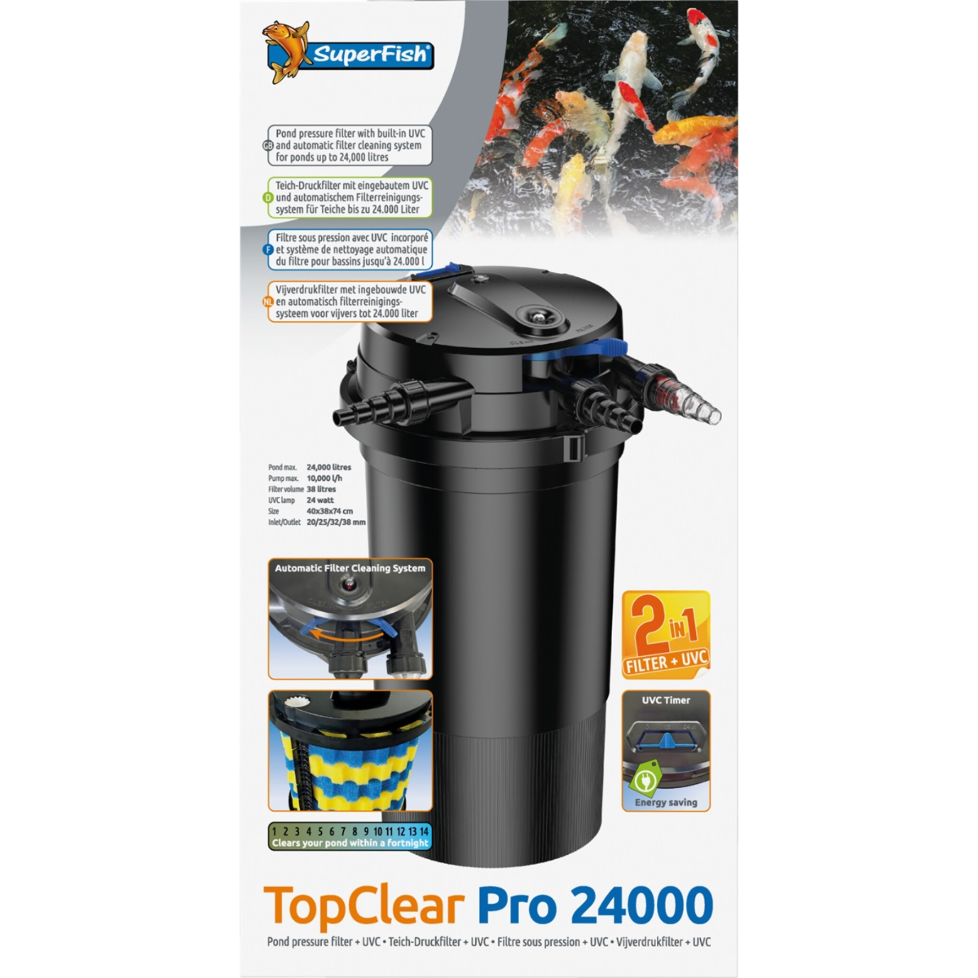 TopClear Pro 24.000 UVC 24W - SuperFish