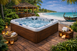 Infinity Spa 003 – Jacuzzi de lujo y potente para 6 personas con 107 chorros – Marrón