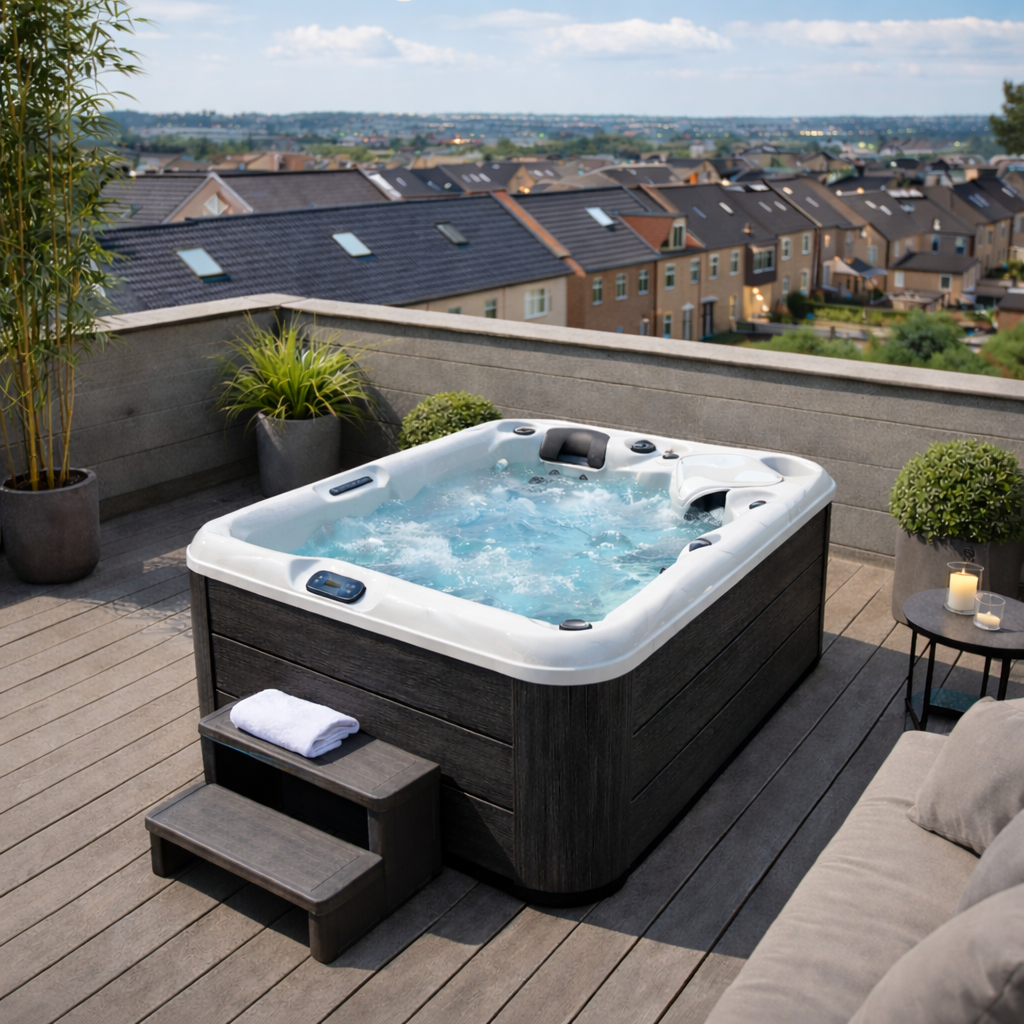 Infinity Spa 007 – Luxuriöser und kompakter 2-Personen-Jacuzzi – Dunkelgrau