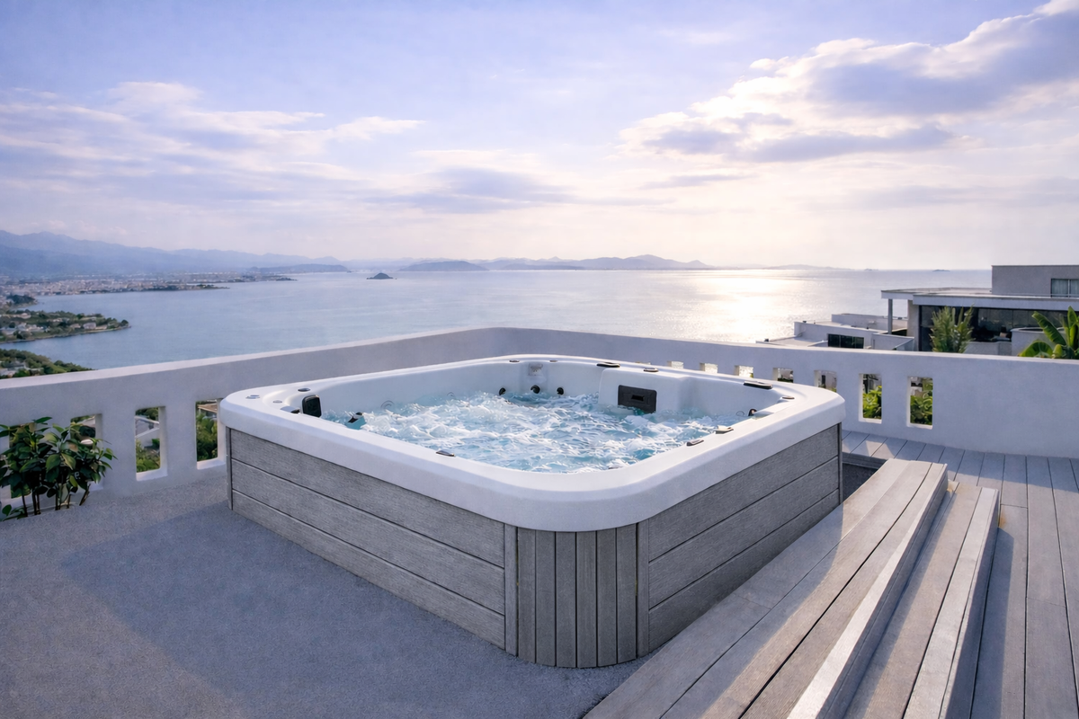 Ultimate ECO Spa 005 Gris clair - Jacuzzi 4 places - Baignoire de bien-être