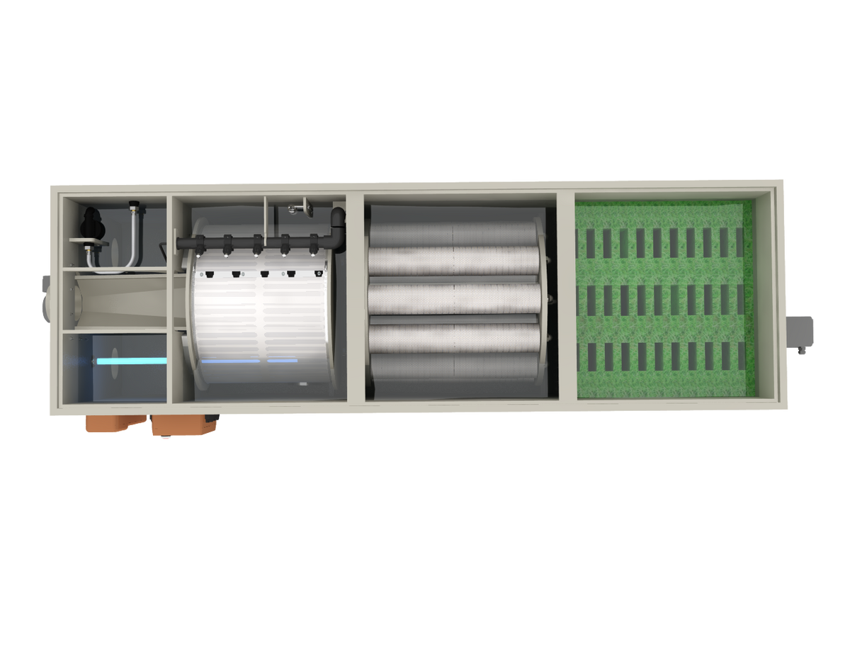 WMC Combi Drum 30/40 Low Mountain Tree Gravity drum filter - Filtreau