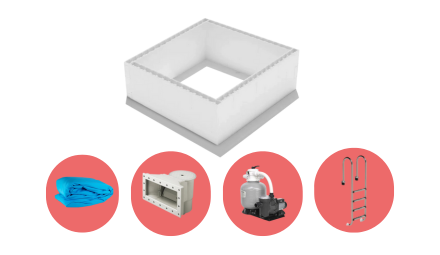 High-Density Polystyrene Plunge Pool DIY Kit - 3.00 x 3.00 x 1.20 m - W'eau